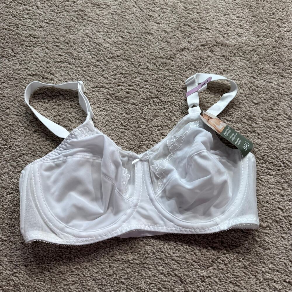 NWT NEW Bali Flower Full Coverage Underwire Bra Women's Size 34D Style 0180